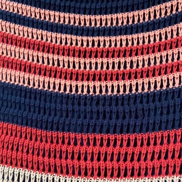 Vintage Y2K Penelope Rose Knit Striped Maxi Dress w/ Left Side Slit - Picture 12 of 12